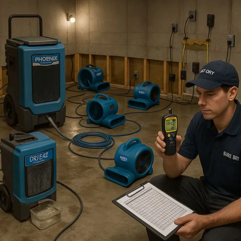 Structural Drying and Dehumidification process in Clark Mills, NY
